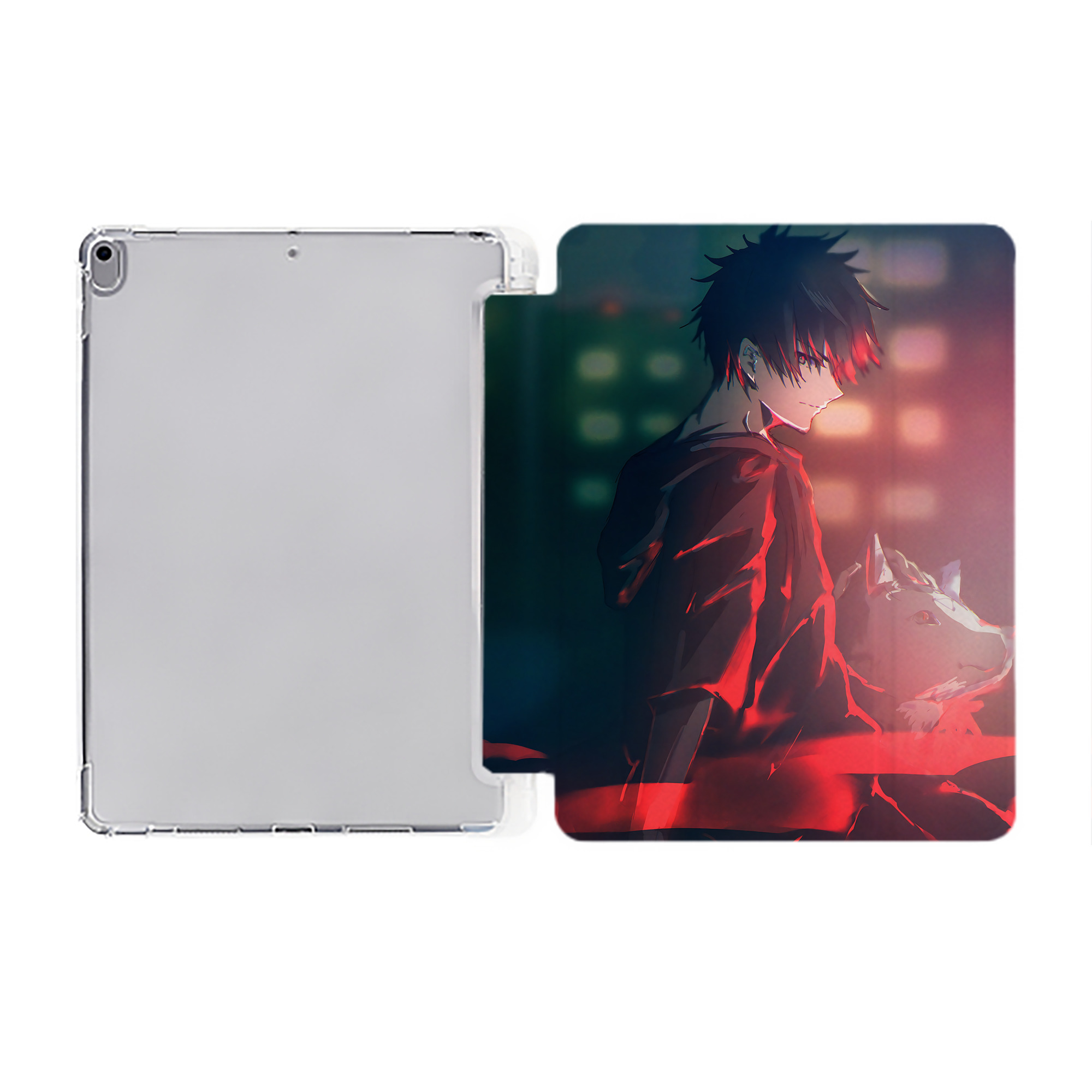 （画像用） 呪術廻戦 Jujutsu Kaisen IPad ケース ペン収納付き 三つ折りスタンド PUレザー×シリコン 対応機種9.5/10.5/10.9インチ